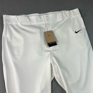 Nike Vapor‎ Select Baseball Softball Pants Mens XXL White Black Piped Open Leg